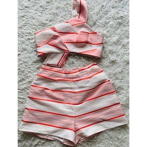 Red & White Shorts Set